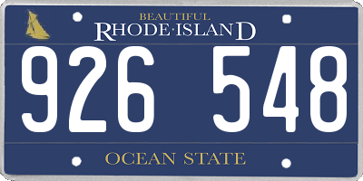 RI license plate 926548