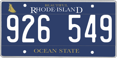 RI license plate 926549