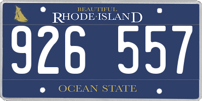 RI license plate 926557
