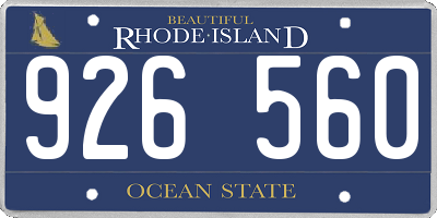 RI license plate 926560
