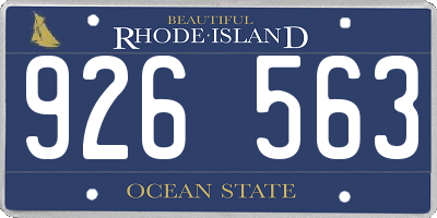 RI license plate 926563