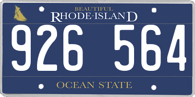 RI license plate 926564