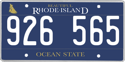 RI license plate 926565