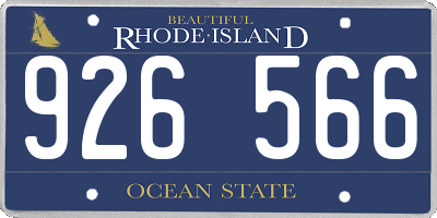 RI license plate 926566