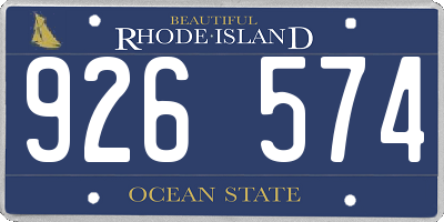 RI license plate 926574