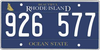 RI license plate 926577