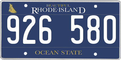 RI license plate 926580