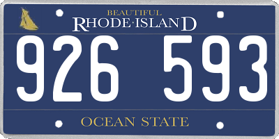 RI license plate 926593