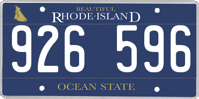 RI license plate 926596