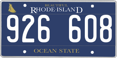 RI license plate 926608