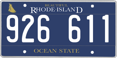 RI license plate 926611