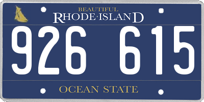 RI license plate 926615