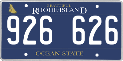 RI license plate 926626