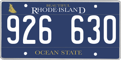 RI license plate 926630