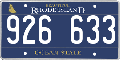 RI license plate 926633