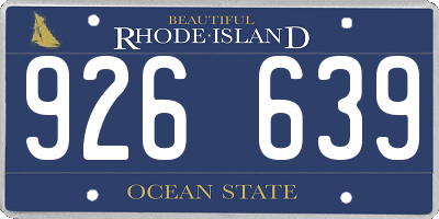 RI license plate 926639