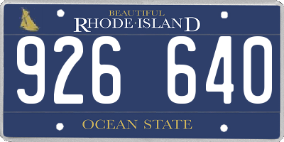 RI license plate 926640