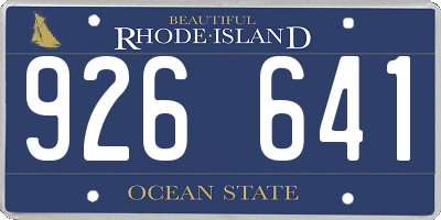 RI license plate 926641