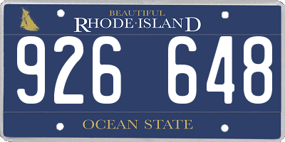 RI license plate 926648