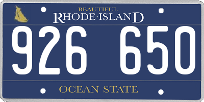 RI license plate 926650
