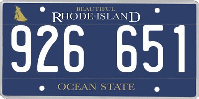 RI license plate 926651