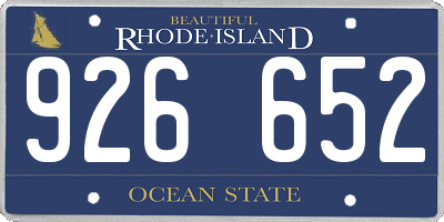RI license plate 926652