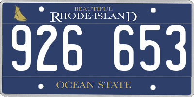 RI license plate 926653