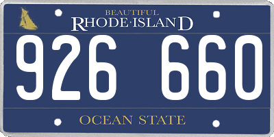 RI license plate 926660