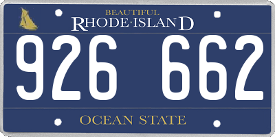 RI license plate 926662