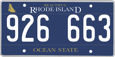 RI license plate 926663