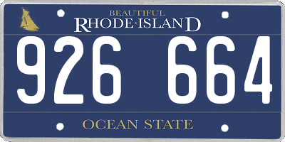 RI license plate 926664