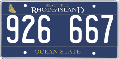 RI license plate 926667