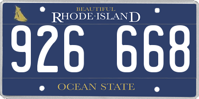 RI license plate 926668