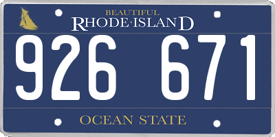 RI license plate 926671