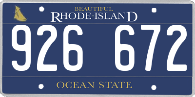 RI license plate 926672