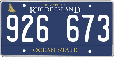 RI license plate 926673