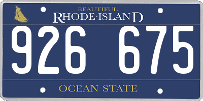 RI license plate 926675