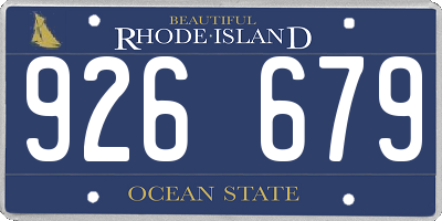 RI license plate 926679