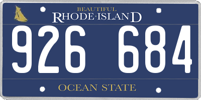 RI license plate 926684