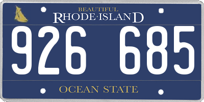 RI license plate 926685