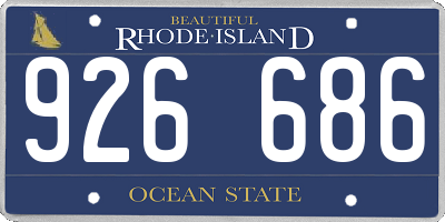 RI license plate 926686