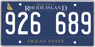 RI license plate 926689