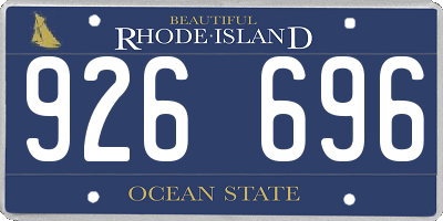RI license plate 926696