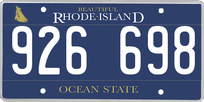 RI license plate 926698