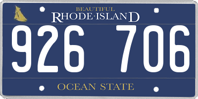 RI license plate 926706