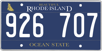 RI license plate 926707