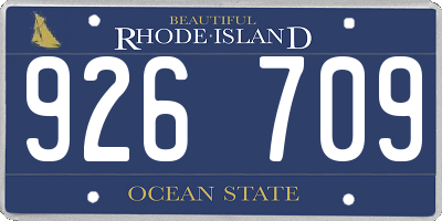 RI license plate 926709