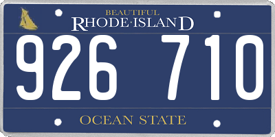 RI license plate 926710