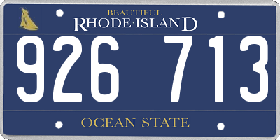 RI license plate 926713