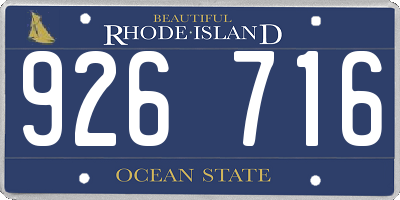 RI license plate 926716